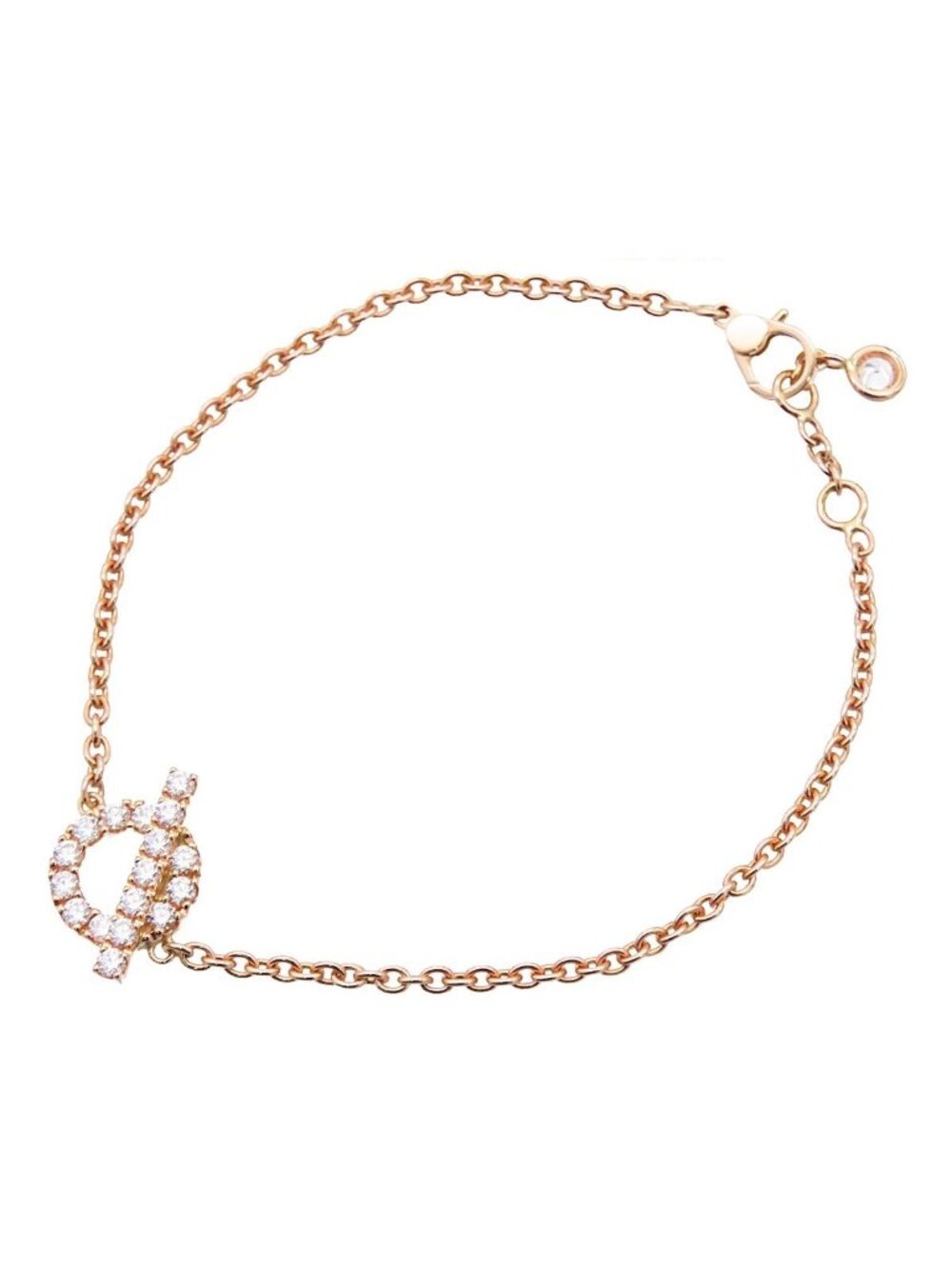 Hermes Finesse Pink Gold 18k Diamond ST Bracelet